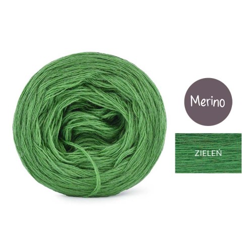 KOKONEK Merino Mono jeden kolor - zieleń / 250m