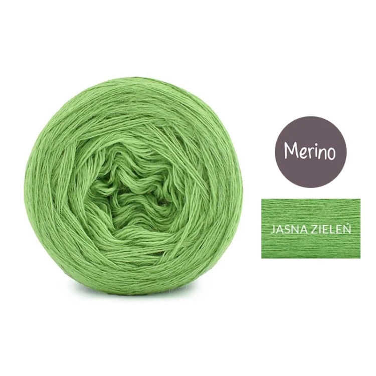 KOKONEK Merino Mono jeden kolor - jasna zieleń / 250m