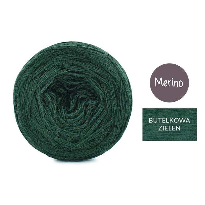 KOKONEK Merino Mono jeden kolor - butelkowa zieleń / 250m