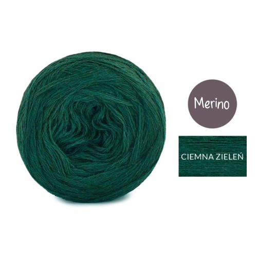 KOKONEK Merino Mono jeden kolor - ciemna zieleń / 250m