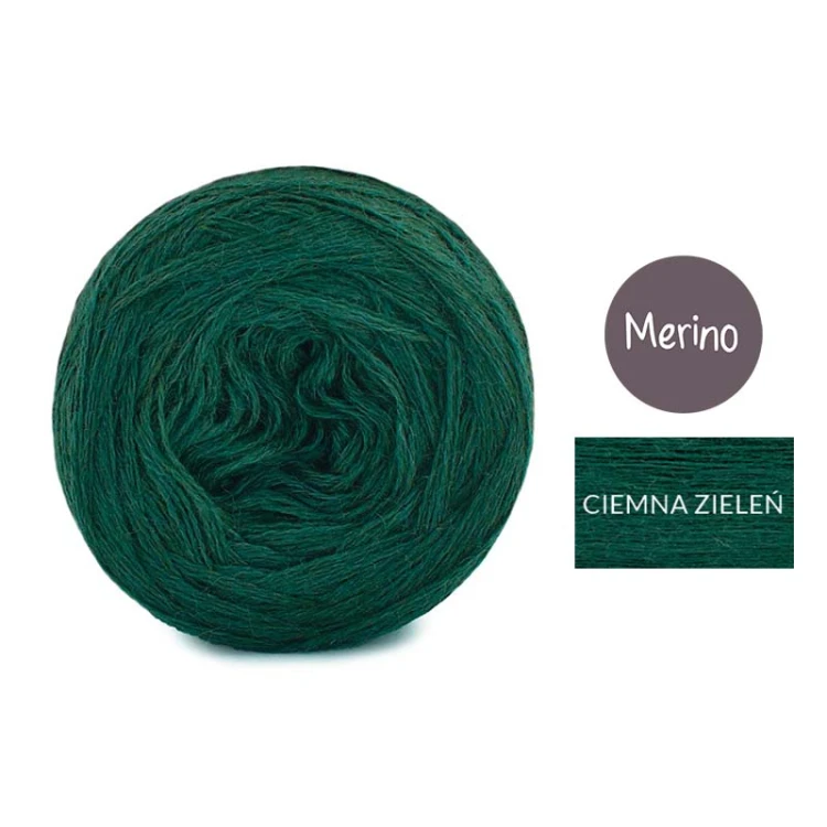 KOKONEK Merino Mono jeden kolor - ciemna zieleń / 250m