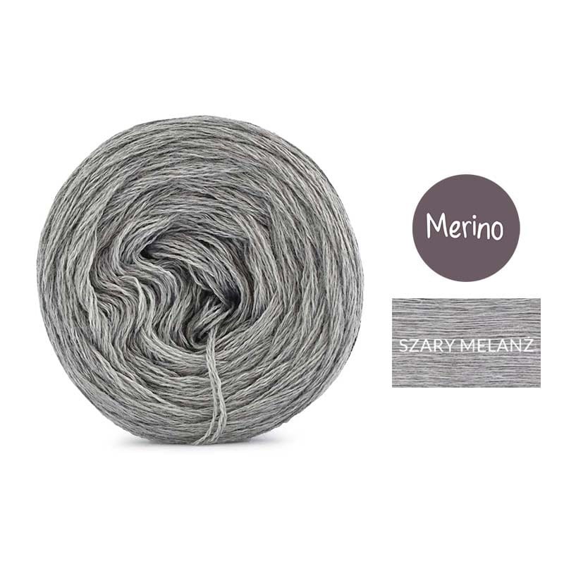 KOKONEK Merino Mono jeden kolor - szary melanż / 250m