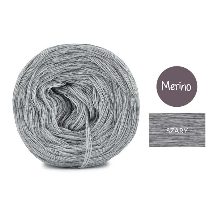 KOKONEK Merino Mono jeden kolor - szary / 250m