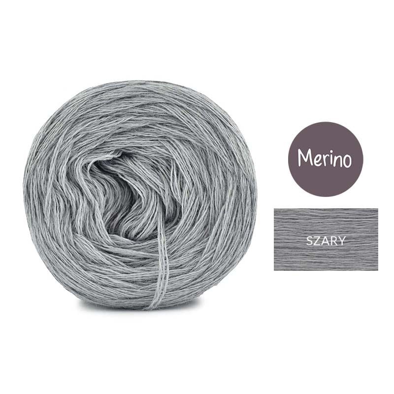 KOKONEK Merino Mono jeden kolor - szary / 250m
