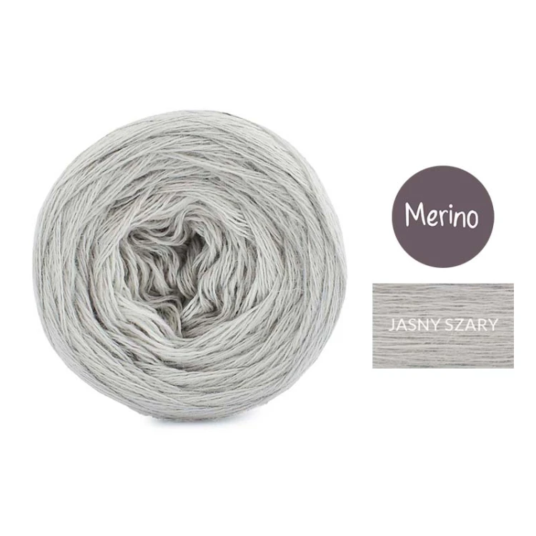 KOKONEK Merino Mono jeden kolor - jasny szary / 250m