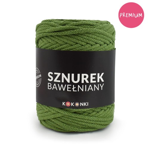 PREMIUM sznurek bawełniany by KOKONKI 5mm / rolka 100m / paproć
