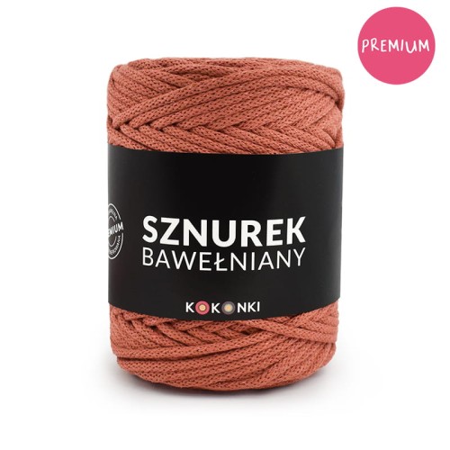 PREMIUM sznurek bawełniany by KOKONKI 5mm / rolka 100m / cegła