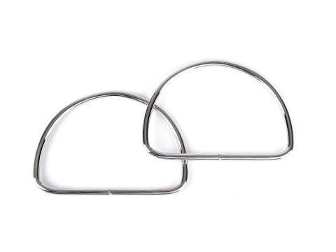 Uchwyty / rączki do torby / metalowe / nikiel / 7.5 x 10.7 cm / 2 sztuki