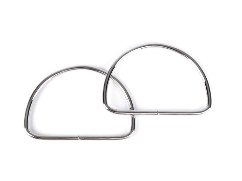 Uchwyty / rączki do torby / metalowe / nikiel / 7,5 x 10,7 cm / 2 sztuki