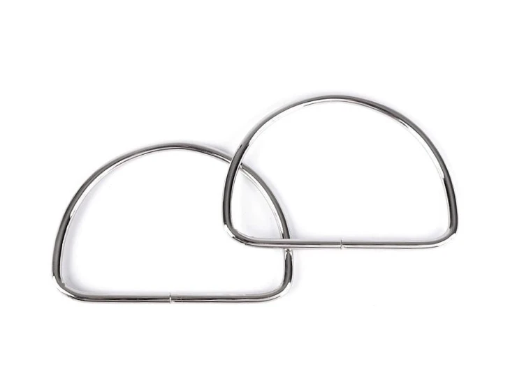 Uchwyty / rączki do torby / metalowe / nikiel / 7,5 x 10,7 cm / 2 sztuki