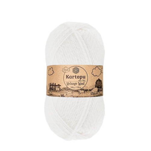 Włóczka Kartopu Melange Wool K0010 / biel