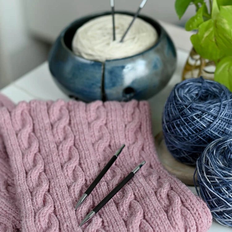Druty KRÓTKIE do wymiennych żyłek KnitPro Karbonz SPECIAL - z włókna węglowego