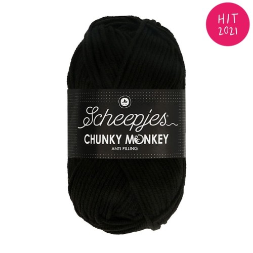 Włóczka Scheepjes Chunky Monkey 100 g - 1002 czerń