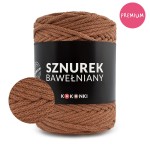 PREMIUM sznurek bawełniany by KOKONKI 5mm / rolka 100m / 513 ciepły brąz