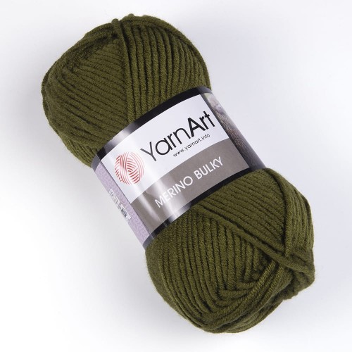 Włóczka YarnArt Merino Bulky / 530 zieleń wojskowa
