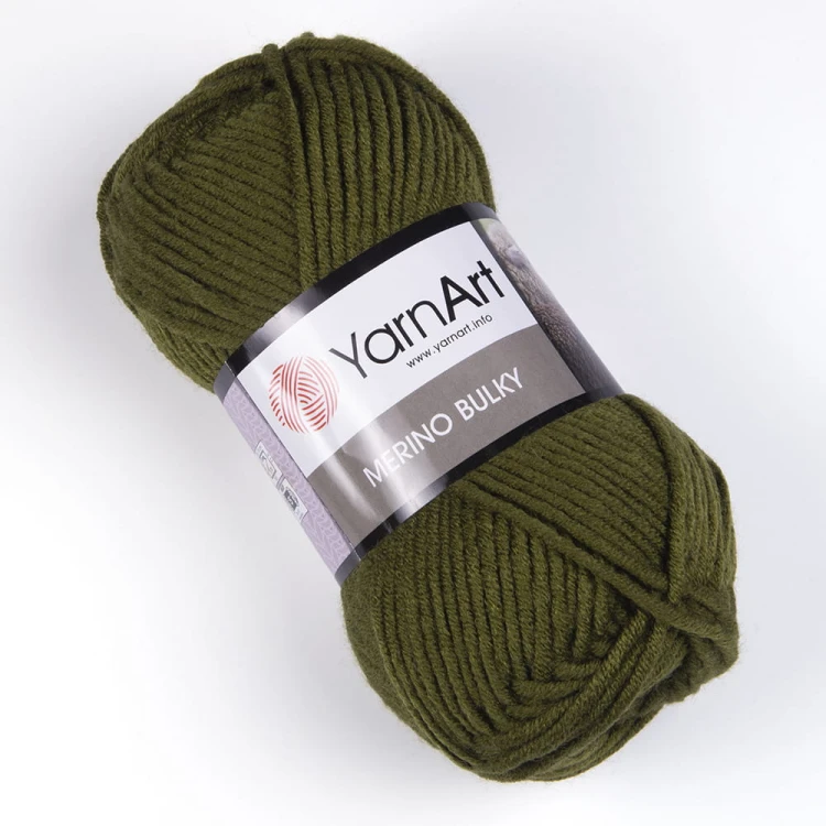 Włóczka YarnArt Merino Bulky / 530 zieleń wojskowa