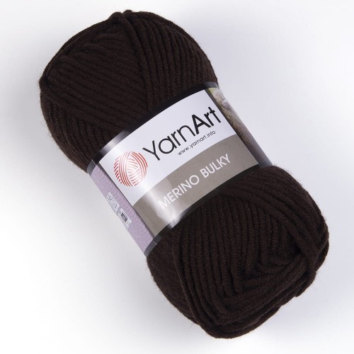 Włóczka YarnArt Merino Bulky / 116 ciemny brąz