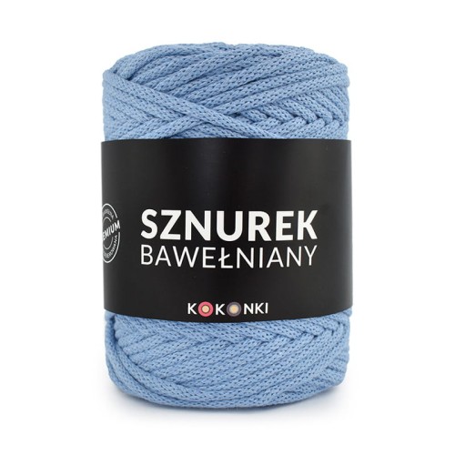 PREMIUM sznurek bawełniany by KOKONKI 5mm / rolka 100m / niebieski