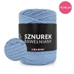 PREMIUM sznurek bawełniany by KOKONKI 5mm / rolka 100m / 554 niebieski