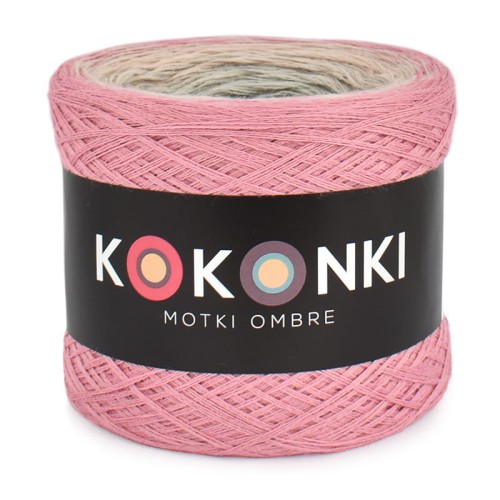 KOKONEK Merino 708 Perełka - Morela/nude/jasny szary/szary melanż