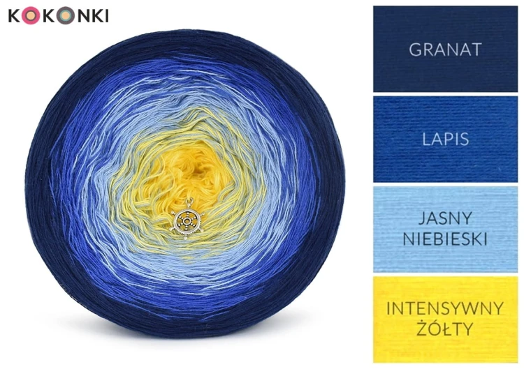 KOKONEK Classic B100 Piotrek - Granat/lapis/jasny niebieski/intensywny żółty