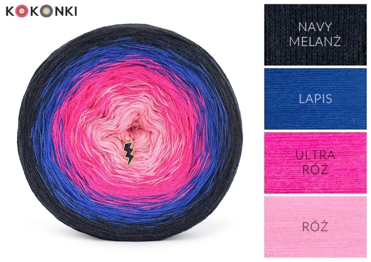 KOKONEK Classic B105 Karol - Navy melanż/lapis/ultra róż/róż