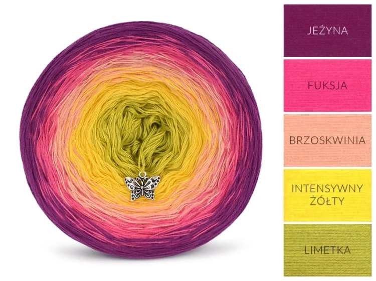 KOKONEK Classic B118 Flower crown - Jeżyna/fuksja/brzoskwinia/intensywny żółty/limetka
