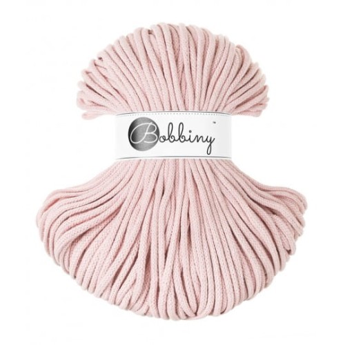 Sznurek pleciony bawełniany Bobbiny Premium / Pastelowy Róż / Pastel Pink / 5mm / 100m