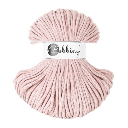 Sznurek pleciony bawełniany Bobbiny Premium / Pastelowy Róż / Pastel Pink / 5mm / 100m
