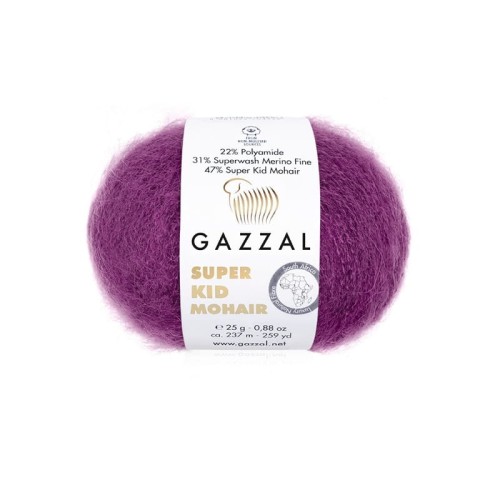 Włóczka Gazzal Super Kid Mohair 64410 / cyklamen