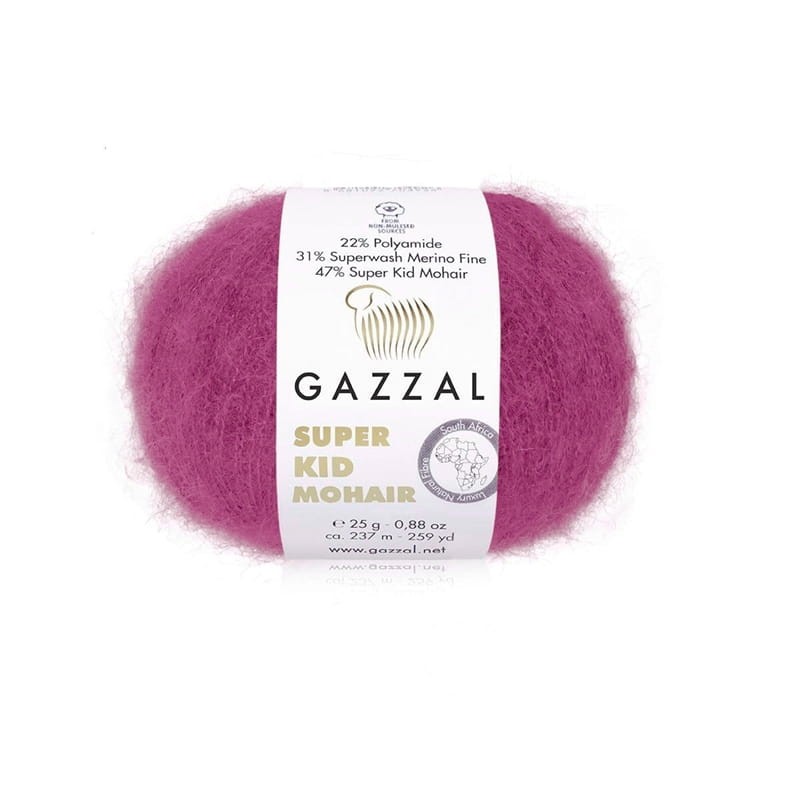 Włóczka Gazzal Super Kid Mohair 64415 / piwonia
