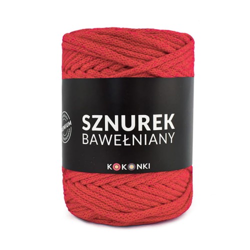 PREMIUM sznurek bawełniany by KOKONKI 5mm / rolka 100m / czerwień