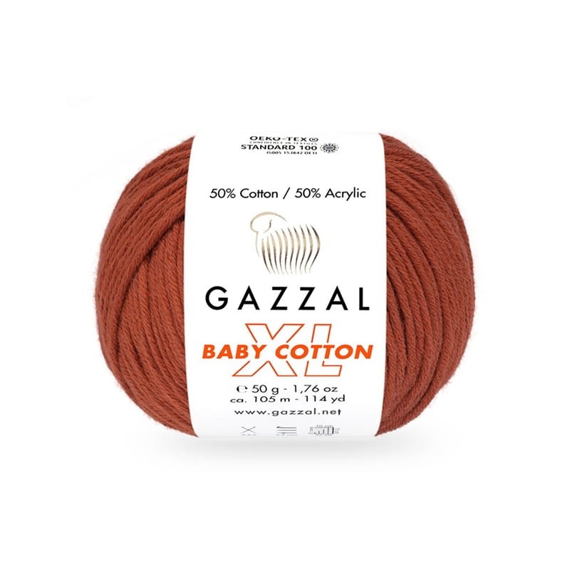 Włóczka Gazzal Baby Cotton XL 3453 / palona cegła