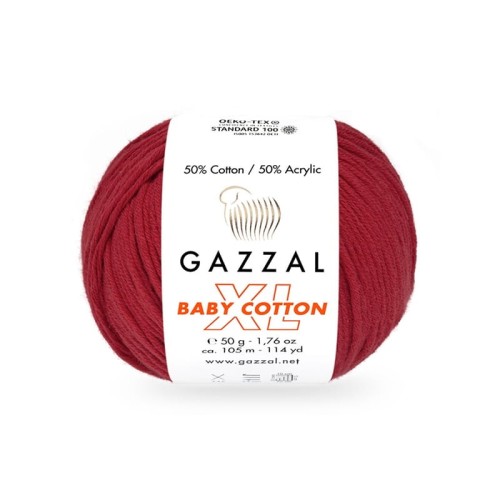 Włóczka Gazzal Baby Cotton XL 3439 / burgund