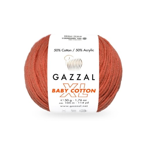 Włóczka Gazzal Baby Cotton XL 3454 / miedziany