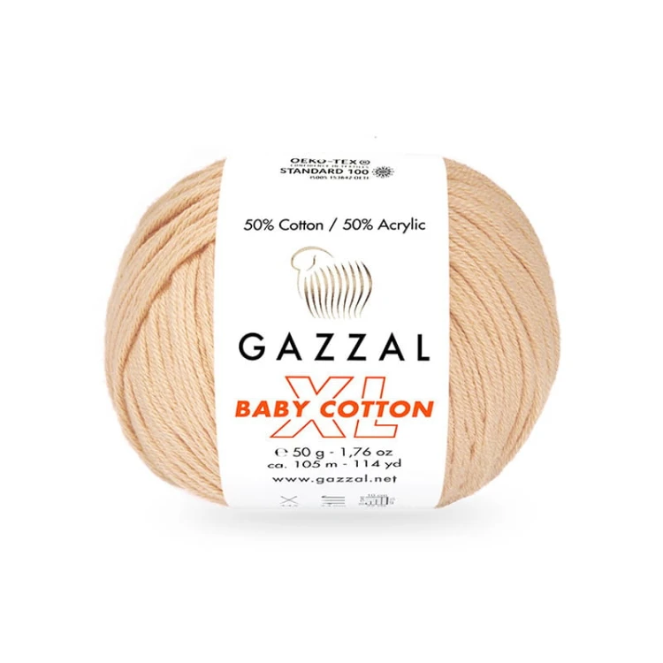 Włóczka Gazzal Baby Cotton XL 3469 / jasna morela
