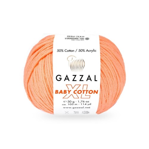 Włóczka Gazzal Baby Cotton XL 3465 / brzoskwinia