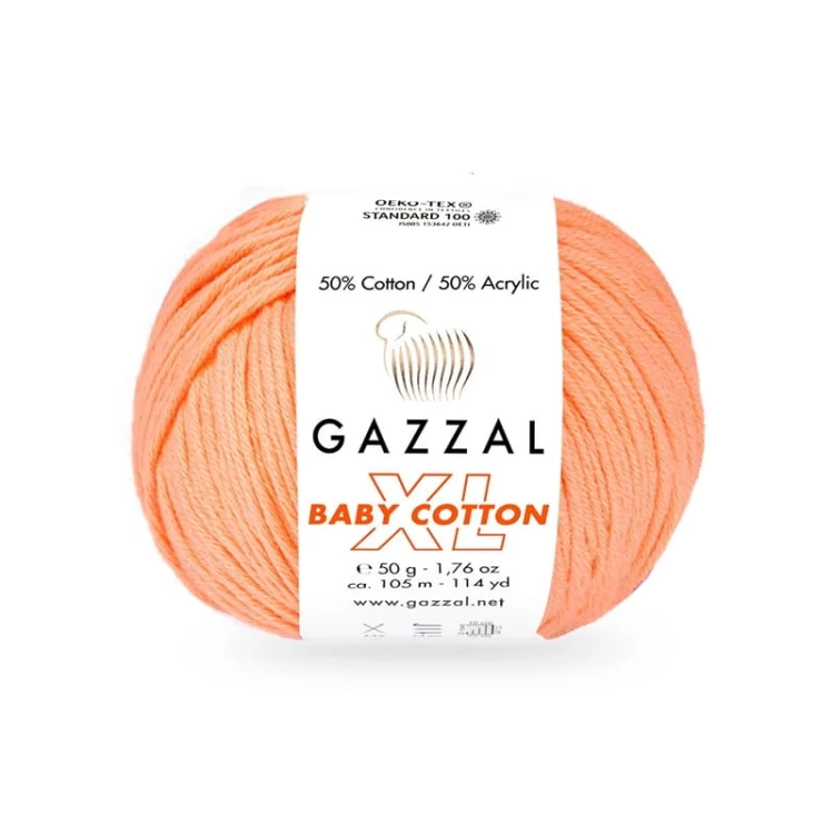 Włóczka Gazzal Baby Cotton XL 3465 / brzoskwinia