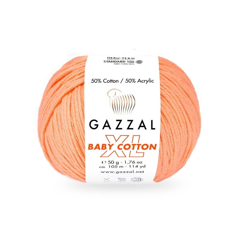 Włóczka Gazzal Baby Cotton XL 3465 / brzoskwinia