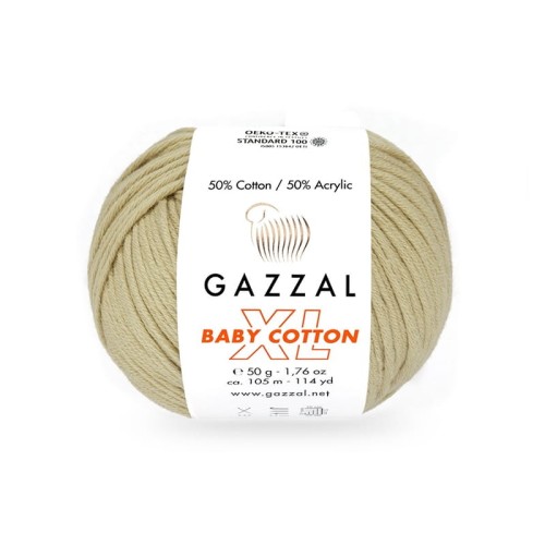 Włóczka Gazzal Baby Cotton XL 3464 / jasne khaki
