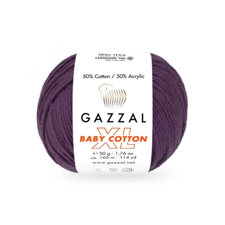 Włóczka Gazzal Baby Cotton XL 3441 / fiolet