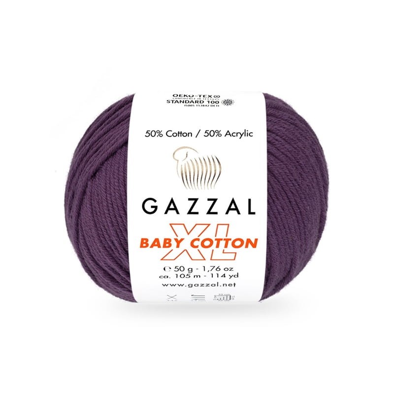 Włóczka Gazzal Baby Cotton XL 3441 / fiolet