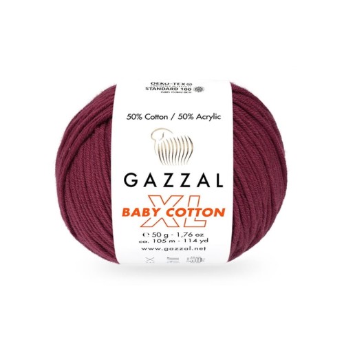 Włóczka Gazzal Baby Cotton XL 3442 / wiśnia