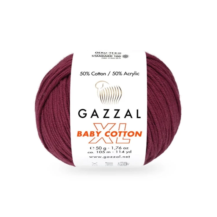 Włóczka Gazzal Baby Cotton XL 3442 / wiśnia