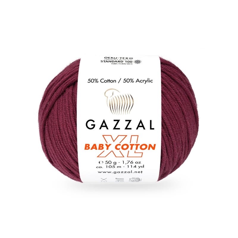 Włóczka Gazzal Baby Cotton XL 3442 / wiśnia