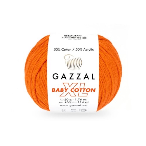 Włóczka Gazzal Baby Cotton XL 3419 / pomarańcz