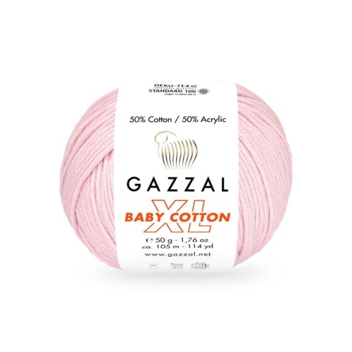 Włóczka Gazzal Baby Cotton XL 3411 / jasny róż