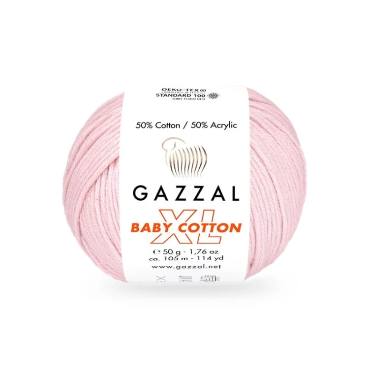 Włóczka Gazzal Baby Cotton XL 3411 / jasny róż