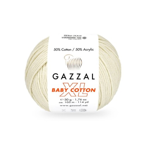 Włóczka Gazzal Baby Cotton XL 3437 / krem