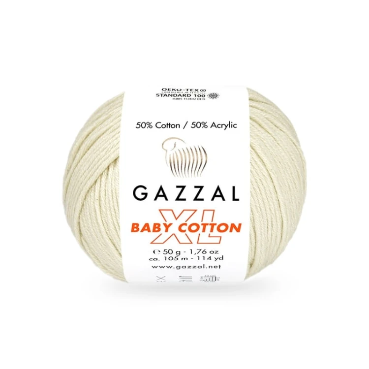 Włóczka Gazzal Baby Cotton XL 3437 / krem